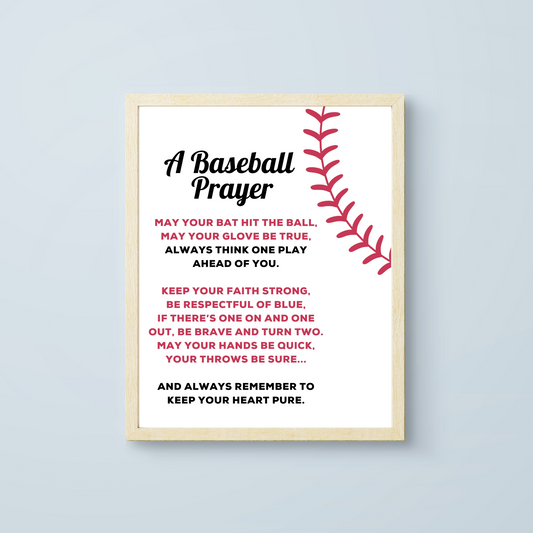 A Baseball Prayer Printable